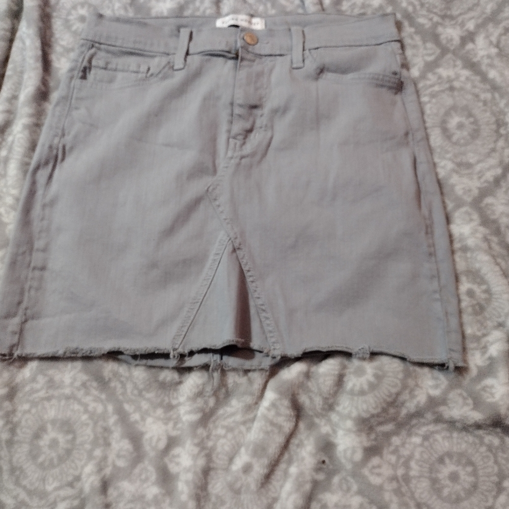 Flying Monkey Jean Denim Skirt 28 Ragged Hem Mini Skirt